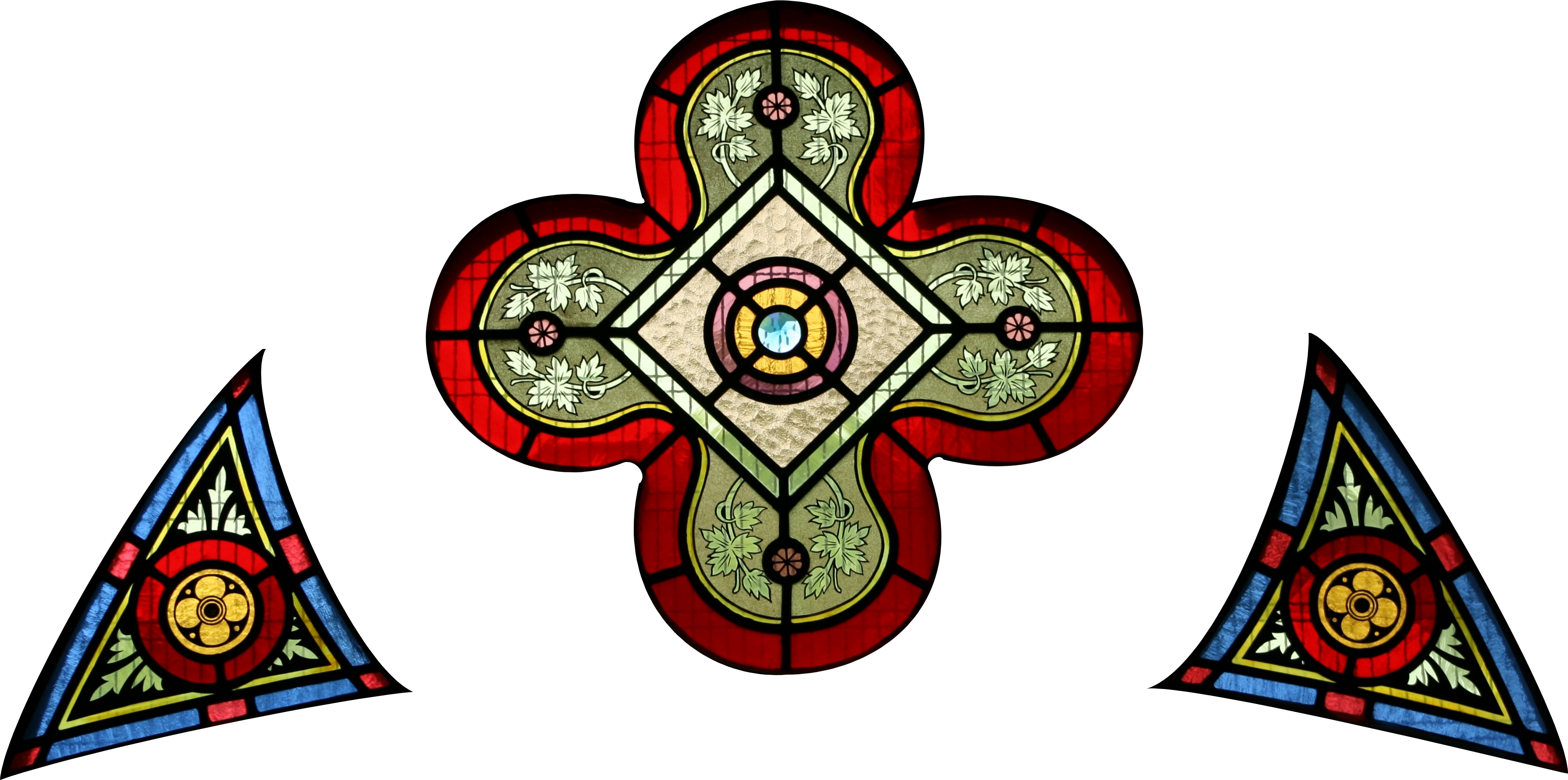 Stjohnsashfield Stainedglass Entrance - Stained Glass Clipart (3916x1947), Png Download