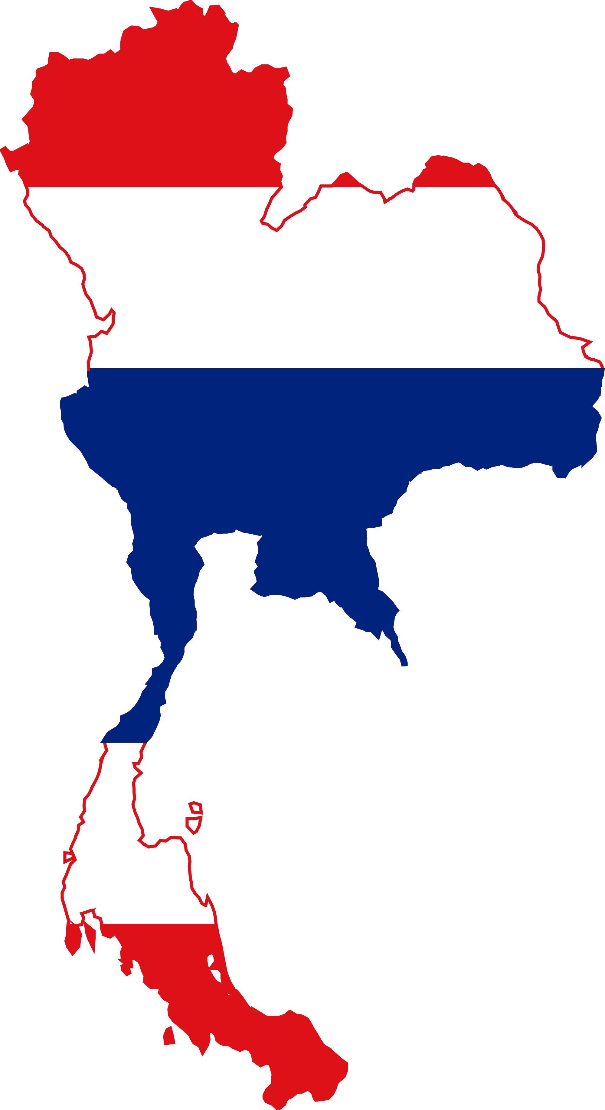 Map Thai Png - Thailand Flag Map Clipart (2000x3671), Png Download