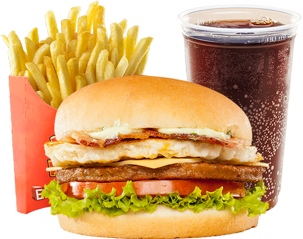 Hamburguer Com Fritas Png - Trio Sanduiche Clipart (604x604), Png Download