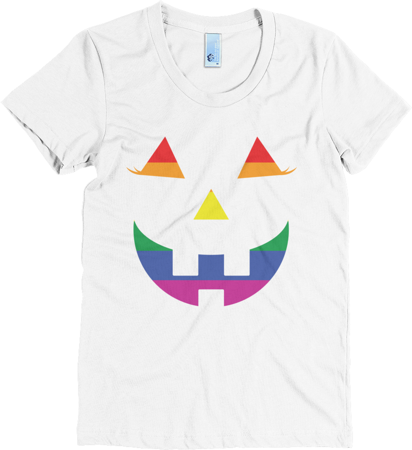 Pumpkin Face Pride T-shirt For Women - Active Shirt Clipart (1000x1000), Png Download