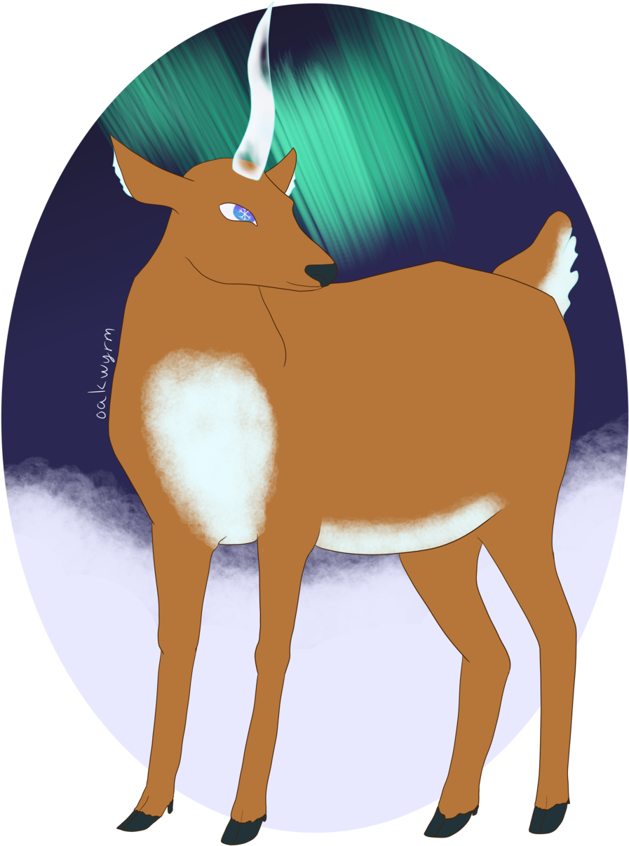 A Digital Drawing Of A Deer-based Unicorn With A Horn - White-tailed Deer Clipart (1280x1280), Png Download