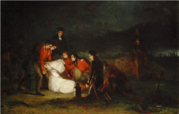 “the Burial Of Sir John Moore After Corunna”, De George - Painting Clipart (1231x438), Png Download