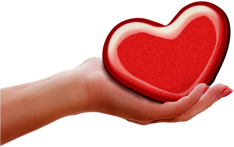 Hand Heart Give Reach Keep Indulge Red - Coração Na Mão Png Clipart (960x678), Png Download