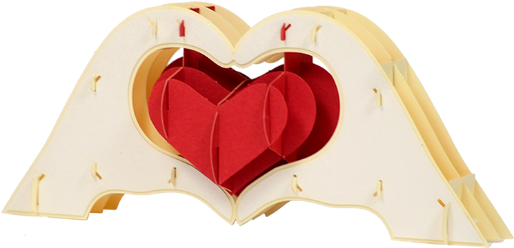 Hand Heart Pop Up Card - Heart Clipart (1280x720), Png Download