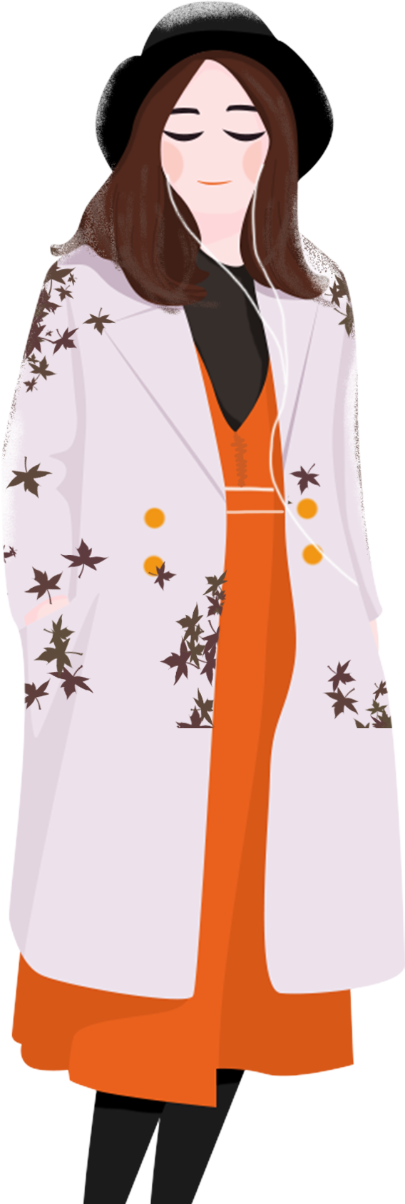 Fresh Beautiful Winter Girl Png And Psd - Music Clipart (2000x2000), Png Download