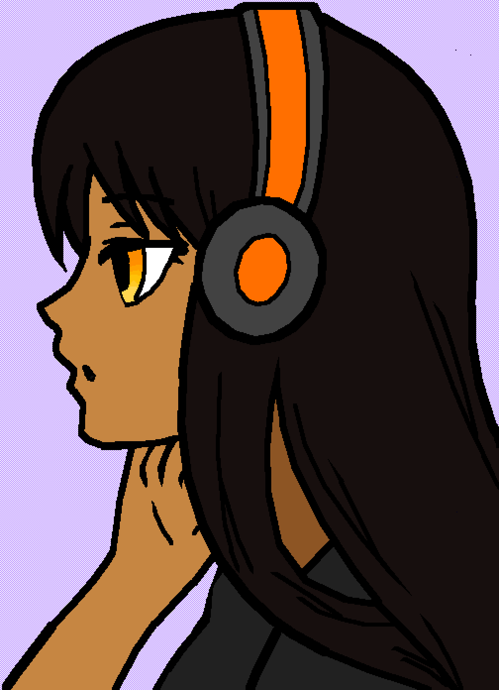 Girl Listening To Music - Drawing Clipart (1008x1392), Png Download