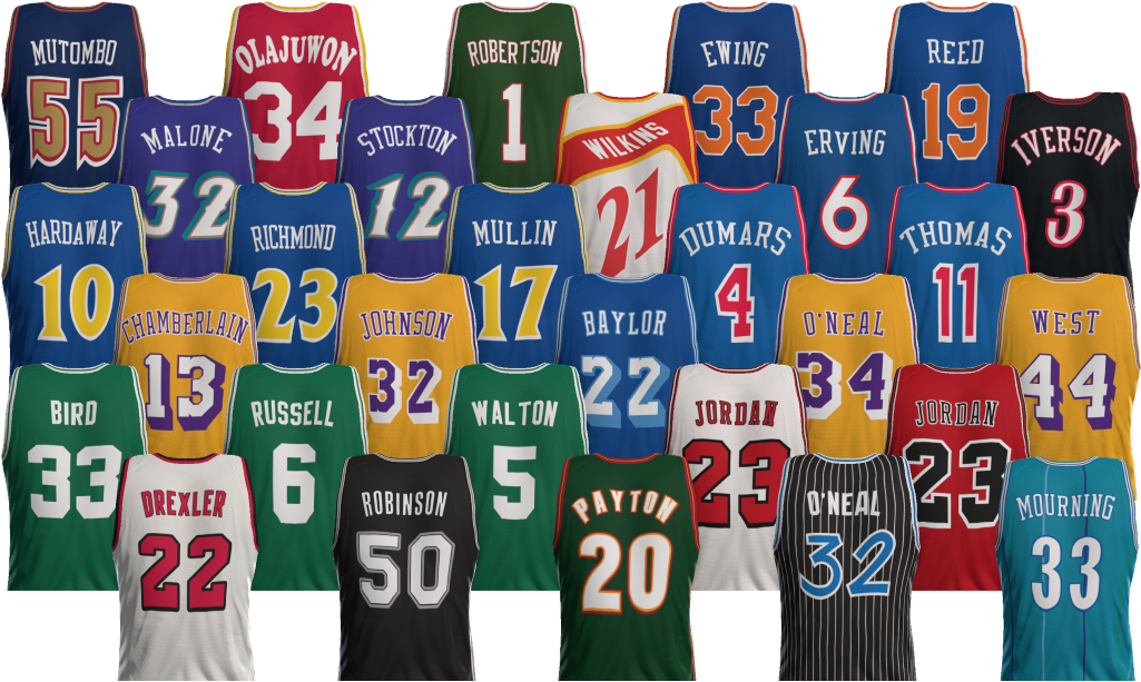 Nba 2k19verified Account - Nba 2k18 Throwback Jerseys Clipart (1024x1024), Png Download