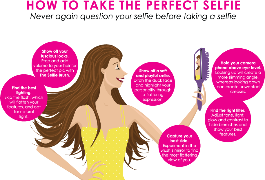 The Selfie Brush Is Here - Girl Clipart (960x691), Png Download