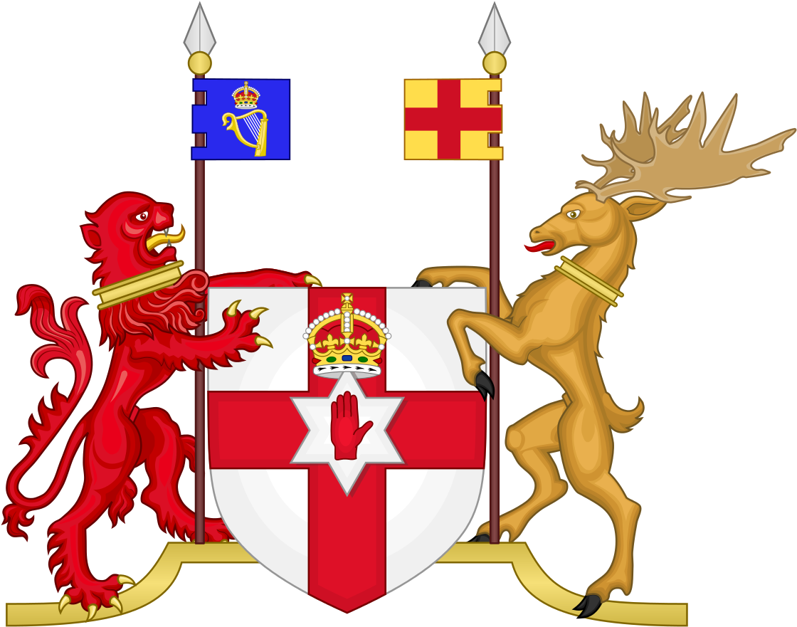 Ni Parliament Coat Of Arms 1921-1973, Note Blue Crowned - Northern Ireland Coat Of Arms Clipart (1280x893), Png Download