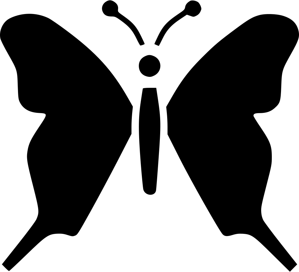 Graphic Black And White Butterfly Insect Nature Beauty Clipart (980x892), Png Download