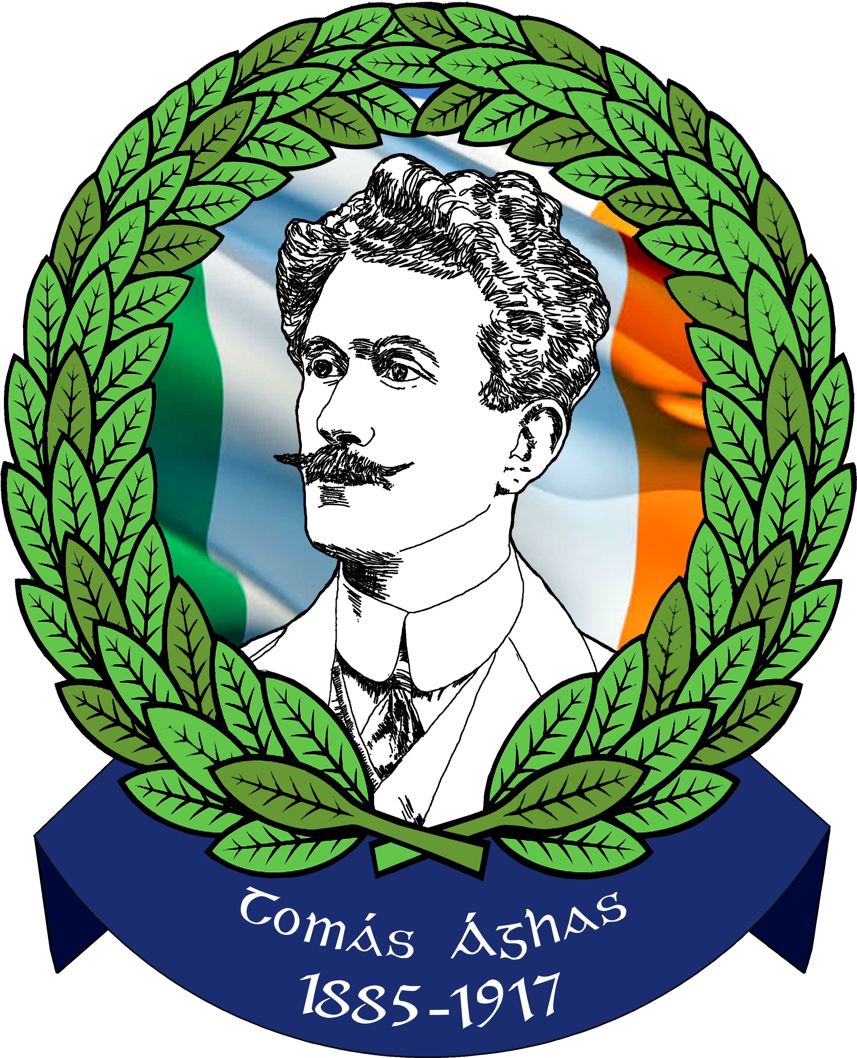 Thomas Ashe Logo Final Version Tricolour Background - Illustration Clipart (3543x4134), Png Download