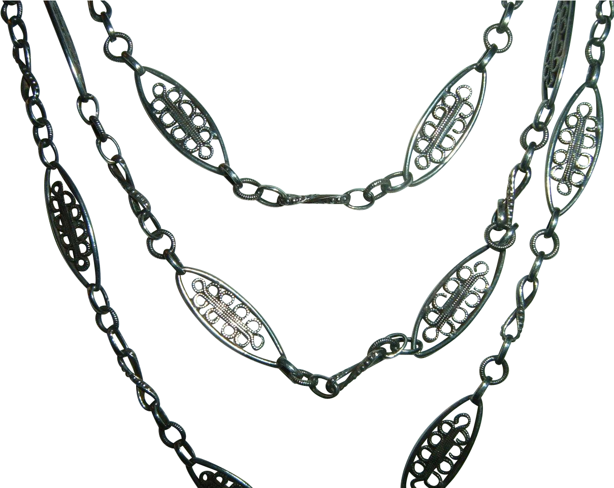Antique French 900 Silver Long Guard Muff Chain Heavy - Ucuz Takı Clipart (1208x1208), Png Download