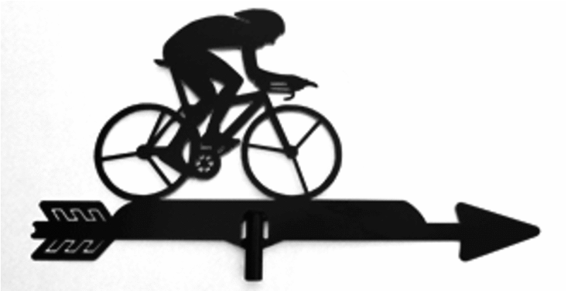 Cyclist Weathervane - Cyclist Silhouette Clipart (800x600), Png Download