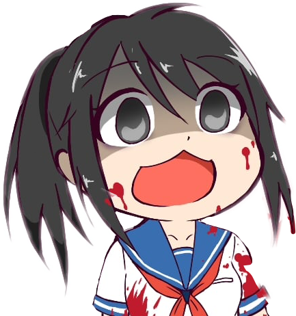Bloody Sticker - Yandere Chan Clipart (433x462), Png Download