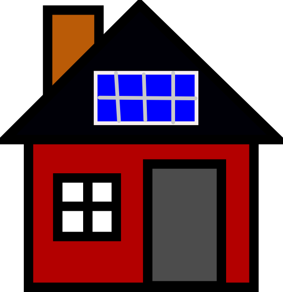 House With Solar Panel Clip Art At Clkercom Vector - House Clip Art - Png Download (582x600), Png Download