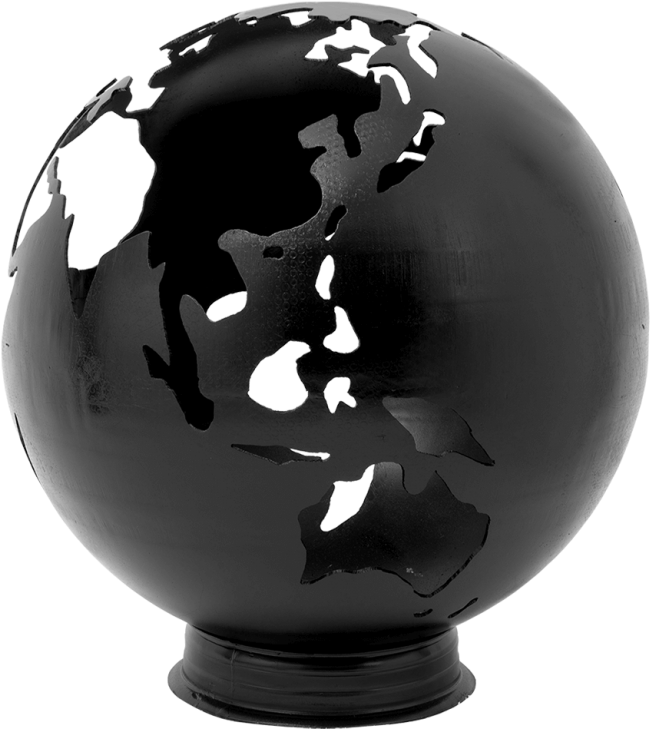 Earth Fire Globe Black Painted Steel - Eva Solo Fireglobe Outdoor Fireplace Clipart (650x729), Png Download