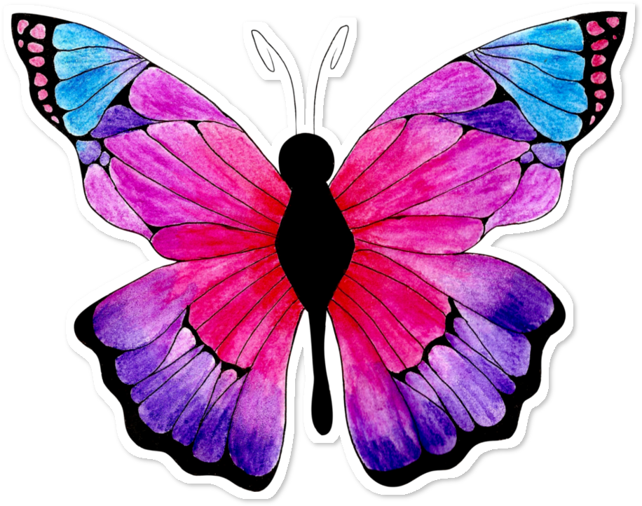 Adesivo Borboleta De Juliana Vidalna Clipart (916x722), Png Download