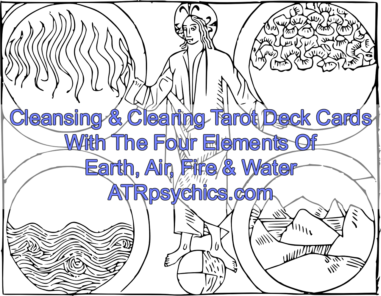 Cleansing & Clearing Tarot Deck Cards With The Four - 4 Elemente Clipart (1280x996), Png Download