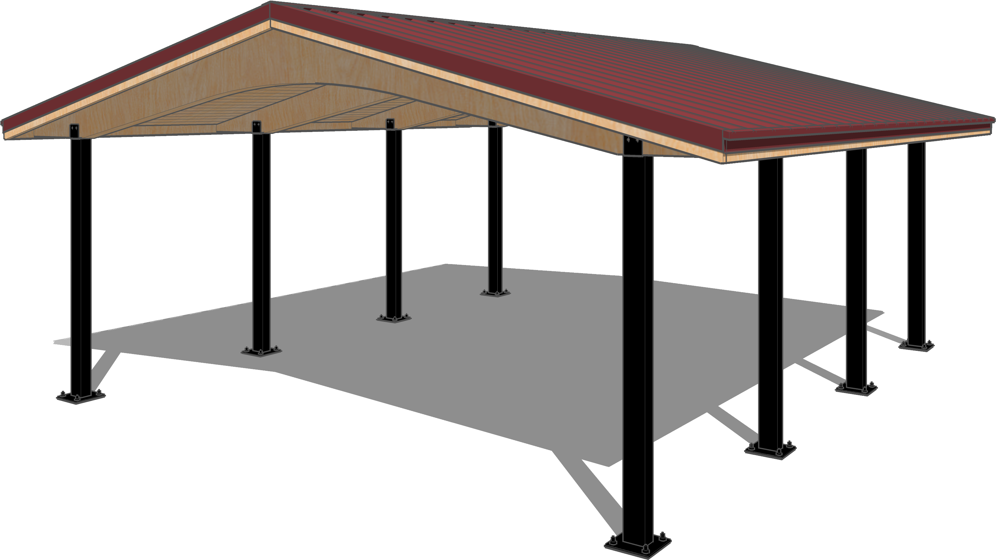 Arch Beam Gable - Gazebo Clipart (3188x1794), Png Download