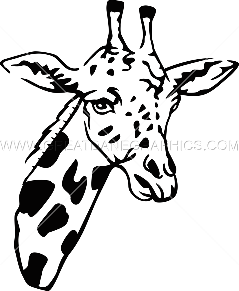 Alternative Images For Shark With Mouth Open Drawing - Giraffe Head Art Png Clipart (825x1006), Png Download