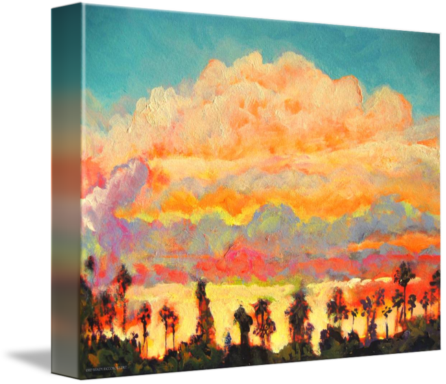 Clip Art Royalty Free Library Sunset Over Panorama - Painting - Png Download (650x560), Png Download