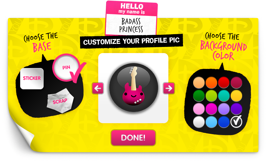 Cute Customizable Profile Pictures Designed For Disney - Graphic Design Clipart (872x528), Png Download