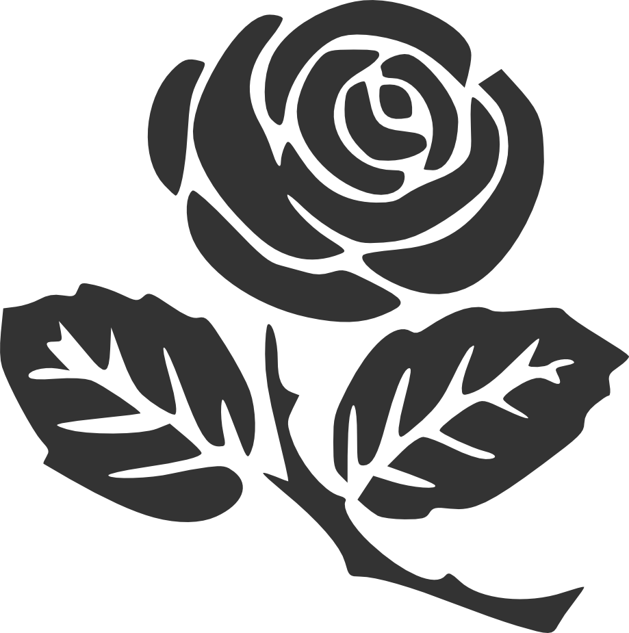 Rose Silhouette - Flower Black And White Clipart Rose - Png Download (919x925), Png Download
