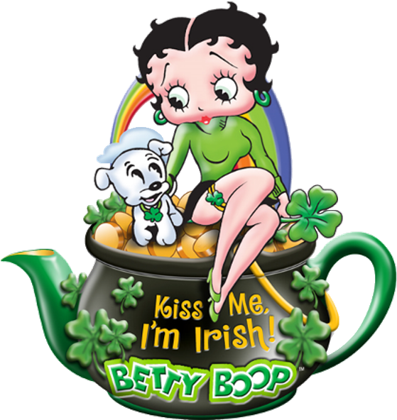Betty Boop Saint Patrick's Day With Pudgy - St Patrick Day Pictures Betty Boop Clipart (600x600), Png Download