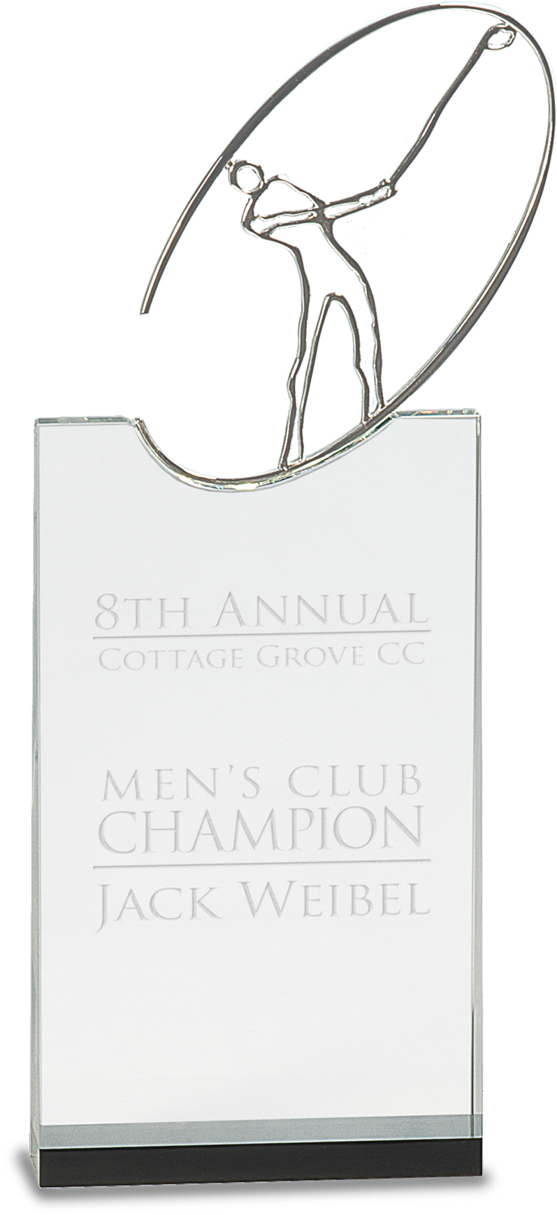 Metal Golf Silhouette On Clear Crystal Base - Paper Clipart (1800x1800), Png Download