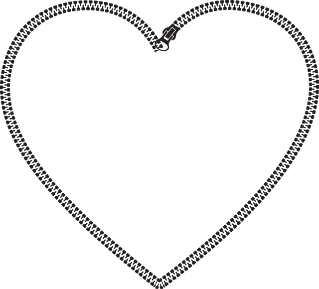 Heart, Zipper, Metal Fastener, Clothes, Clothing, Frame - Heart Zipper Clipart (640x580), Png Download