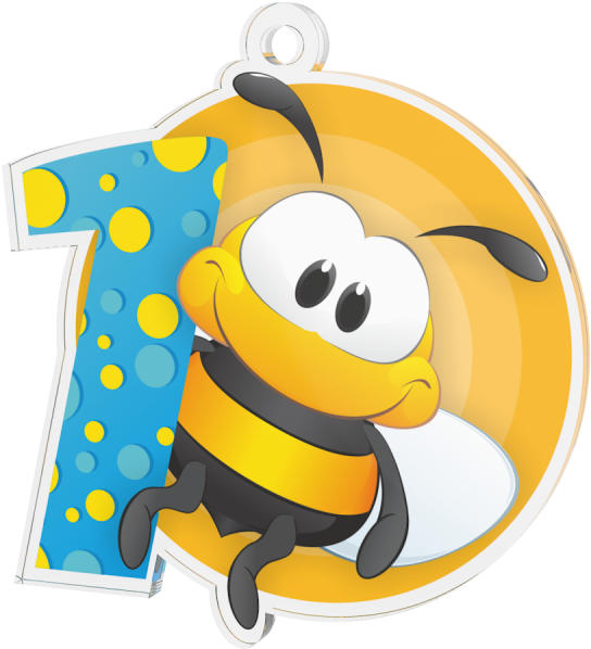 Bumble Bee Blue 1st Place Medal - Honeybee Clipart (800x800), Png Download