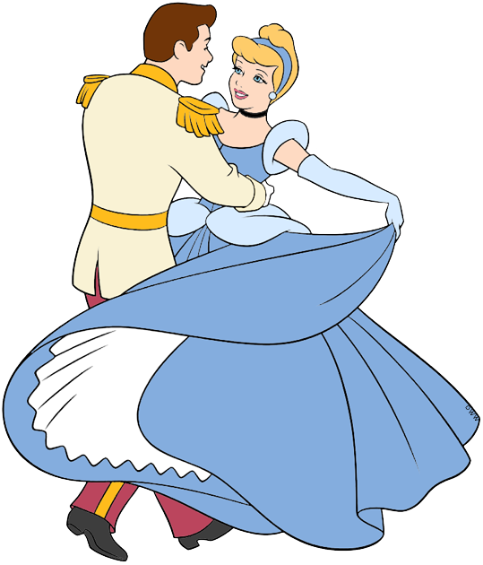 Clip Art Of Cinderella And Prince Charming Dancing - Prince Charming And Cinderella Dancing - Png Download (539x630), Png Download