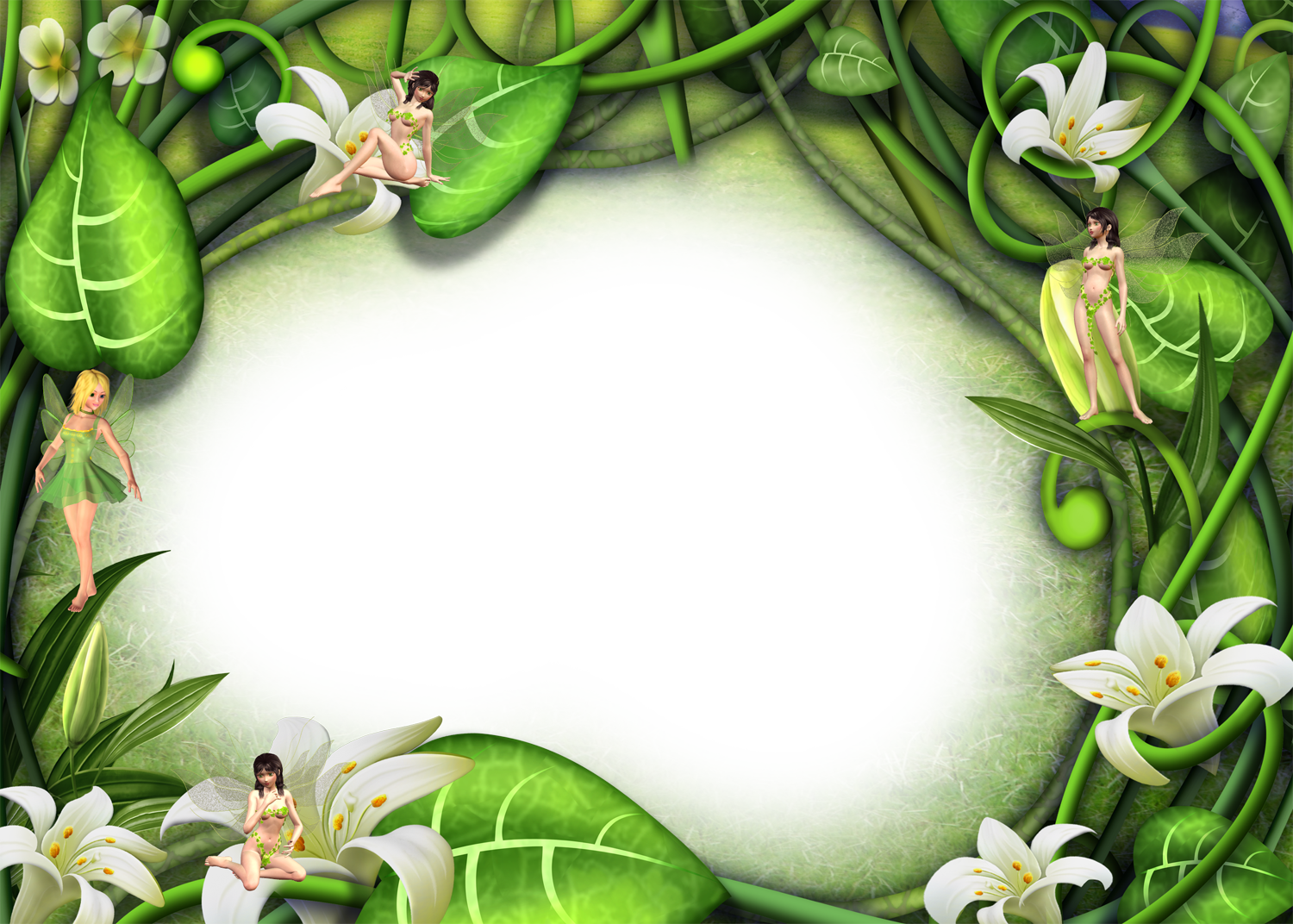 Nature Frames For Photoshop Clipart (1500x1072), Png Download