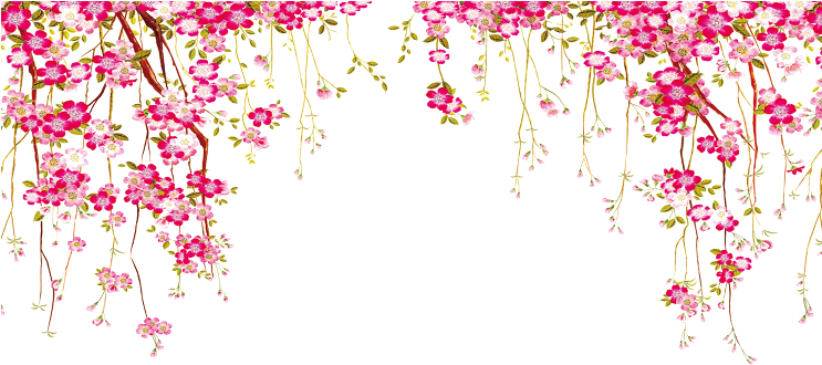 #flowers #border #nature #pink #ftestickers - Flower Border Vector Png Clipart (742x360), Png Download