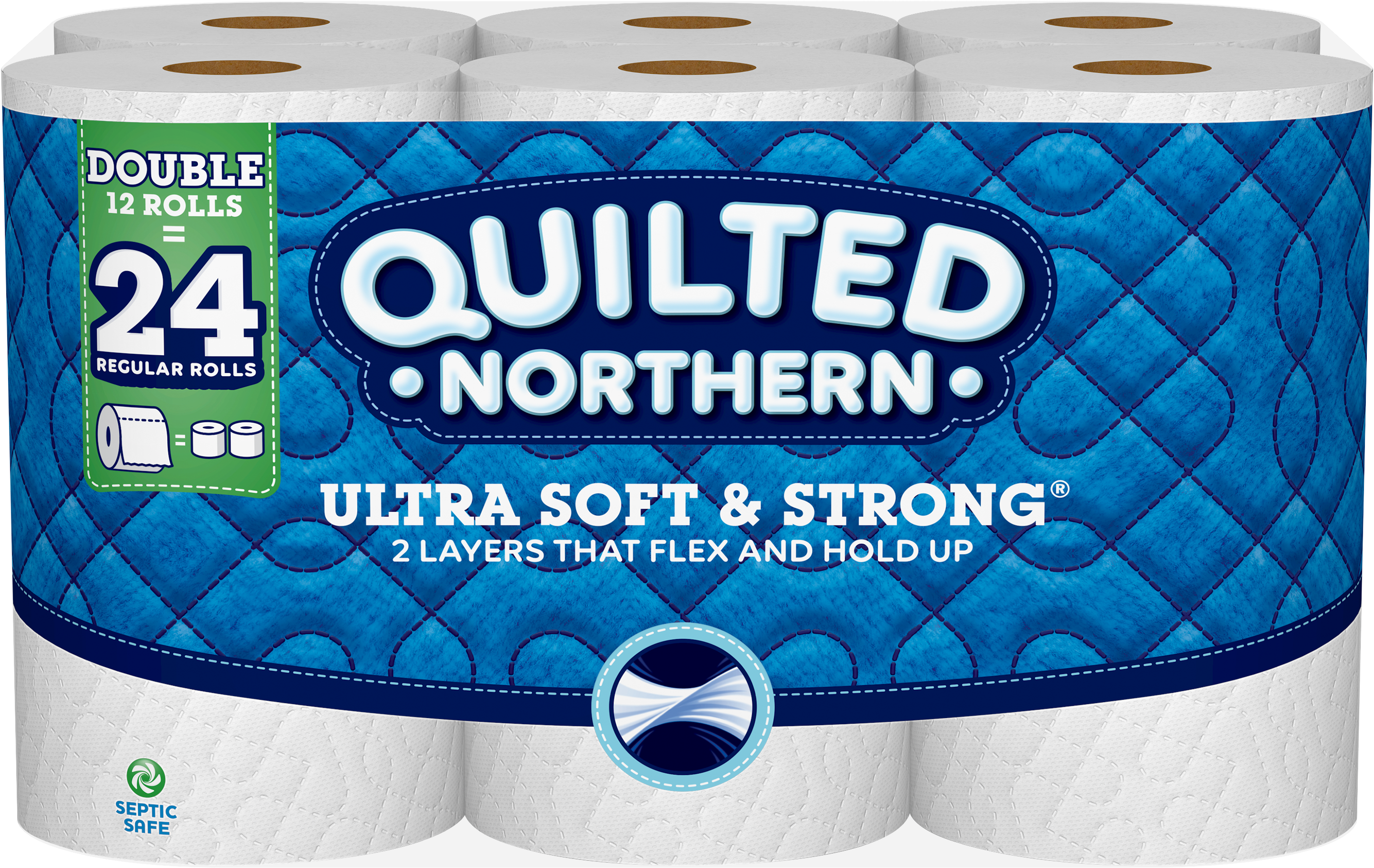 Quilted Northern Ultra Soft & Strong, 12 Double Rolls, - Quilted Northern 6 Mega Rolls Clipart (3000x1894), Png Download