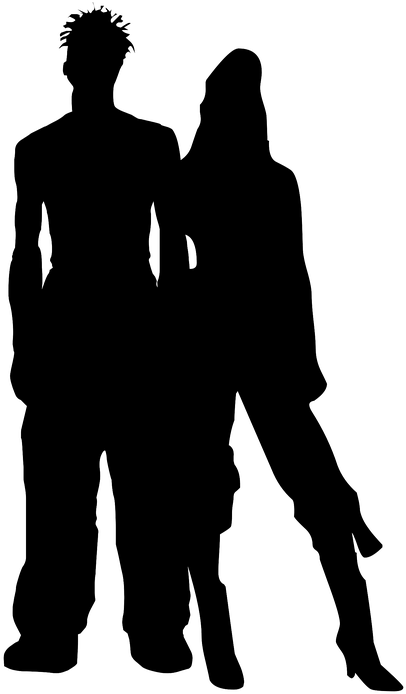 #silhouette #couples #friends #bestfriends #bff - Pareja Adolescentes Silueta Clipart (431x720), Png Download