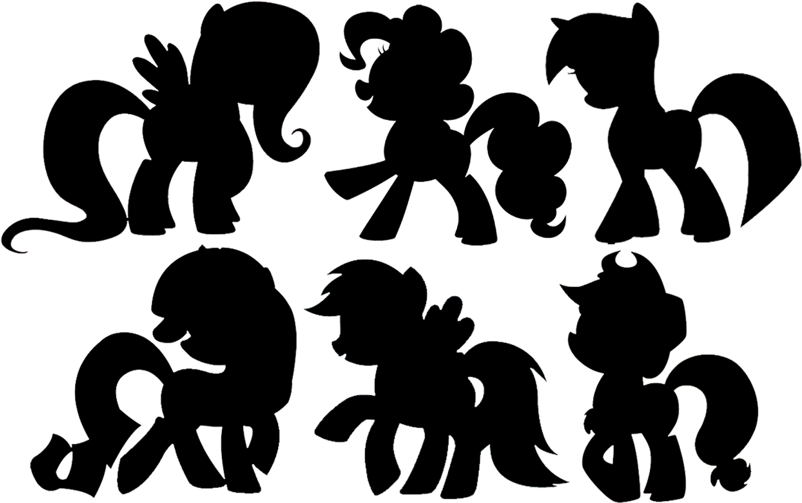 My Little Pony Friendship - My Little Pony Silhouette Black Clipart (1600x1032), Png Download