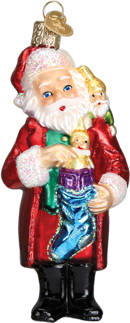 40281 Santa & Pixies Old World Christmas Ornament - Figurine Clipart (700x700), Png Download