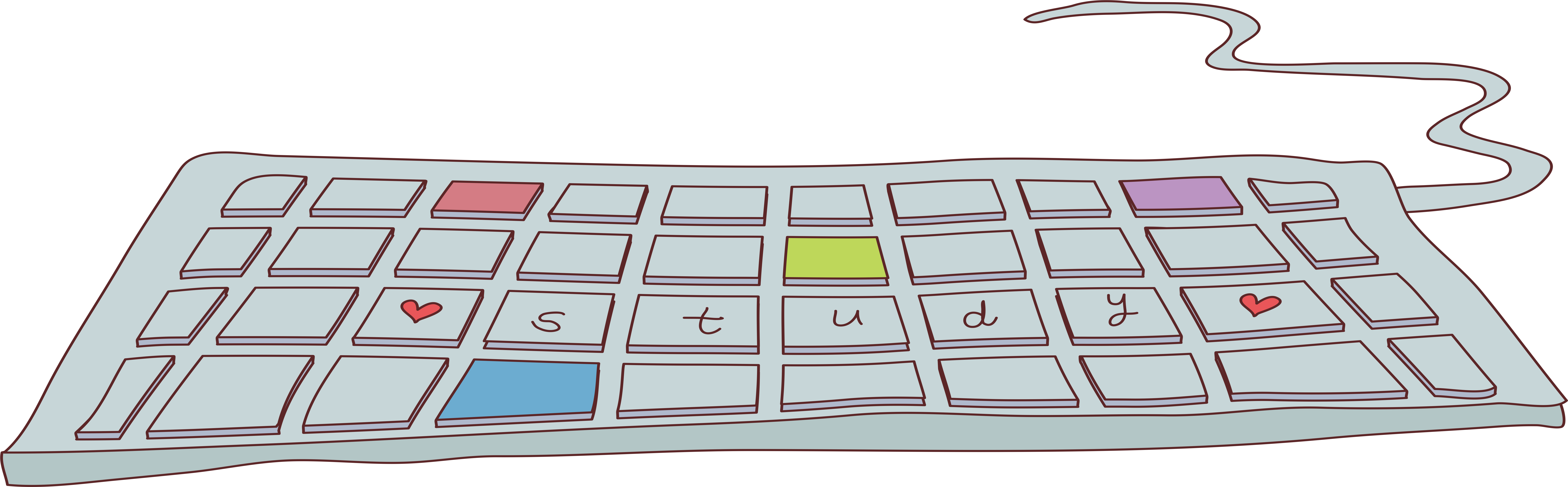 Laptop Numeric Keypad Cartoon Transprent Png Free - Keyboard Cartoon Computer Clipart (7908x2457), Png Download