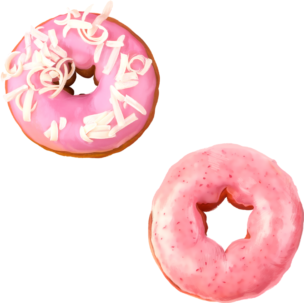 #donut #donuts #pink #sweet #dessert - Doughnut Clipart (1024x1024), Png Download
