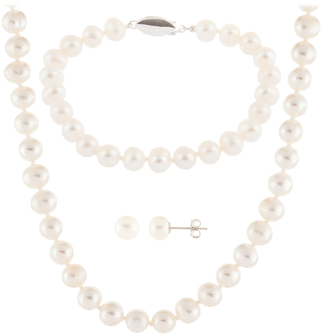 8.5 Mm Pearl Necklace 18 Clipart (1104x1104), Png Download