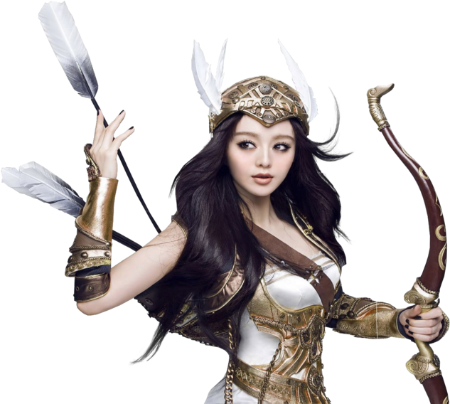 Png - Female Warrior With Bow And Arrow Clipart (1024x576), Png Download