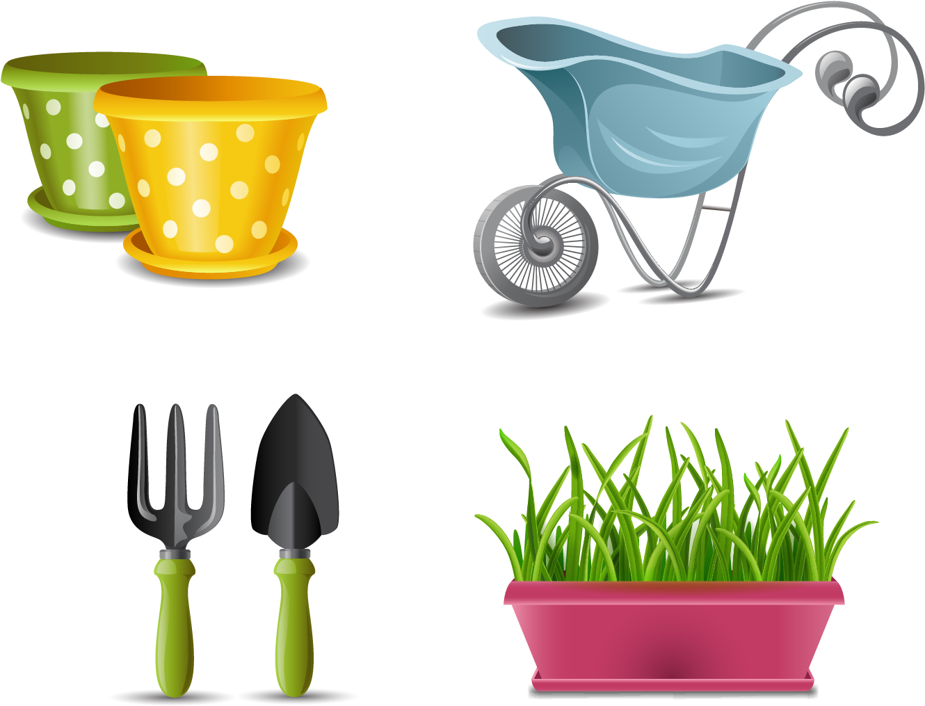 Garden Tool Clip Art Vector Car Transprent - Cartoon Image Of Garden Tools - Png Download (1484x1273), Png Download