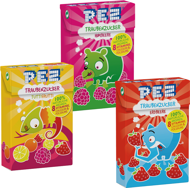 Pez Traubenzucker In Den Geschmacksrichtungen Tutti - Cartoon Clipart (800x800), Png Download