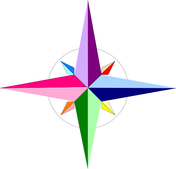 Compass Svg Clip Arts 600 X 579 Px - Compass Rose Clipart Colorful - Png Download (600x579), Png Download