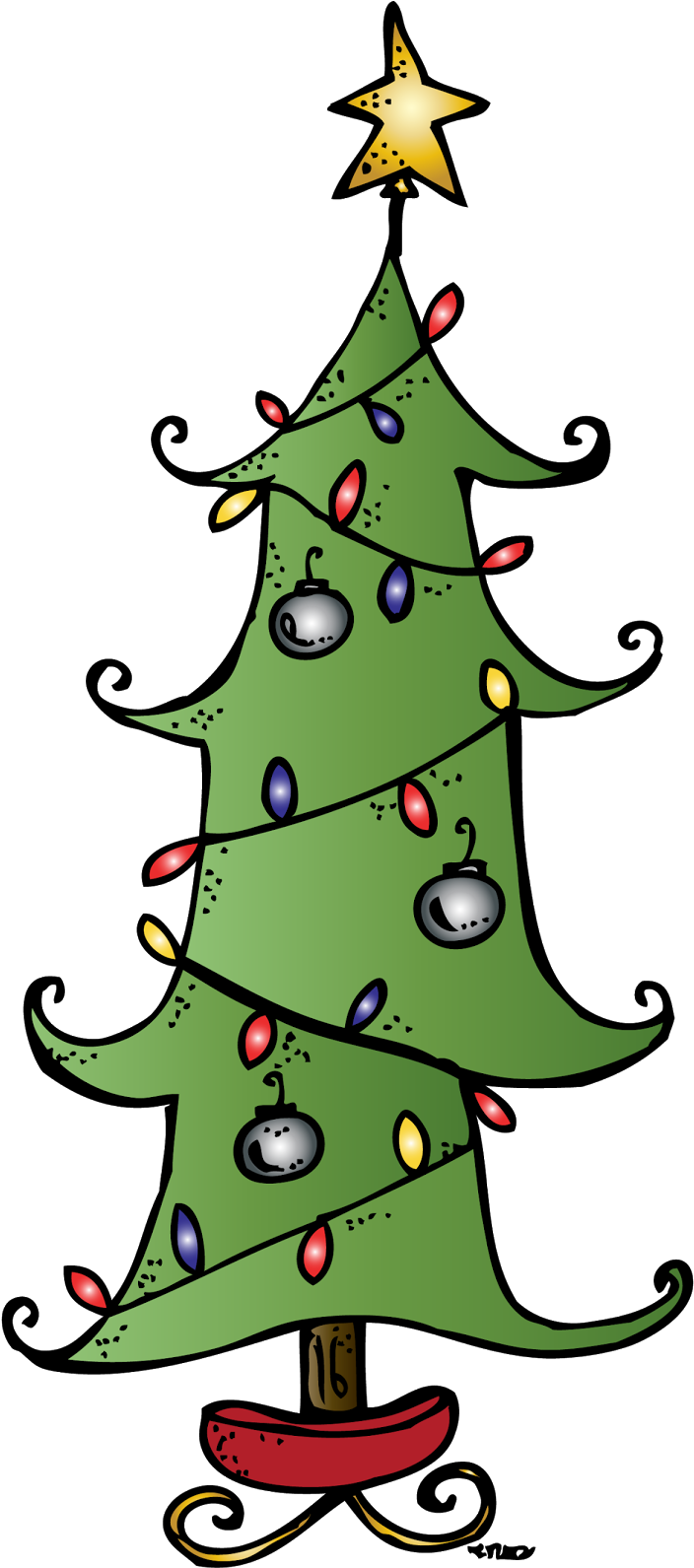 Letra Y Musica Del Villancico Arbol De Navidad - Melonheadz Clipart Christmas Tree - Png Download (713x1600), Png Download
