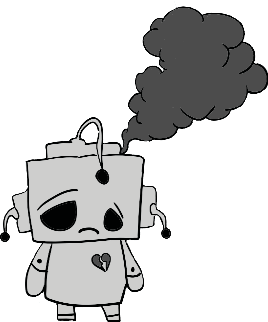 #cute #kawaii #robot #sad #nointernet - Cartoon Clipart (538x647), Png Download