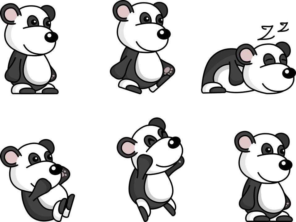 Panda Comic Cute Cartoon Fun Happy Funny - Cartoon Clipart (958x720), Png Download