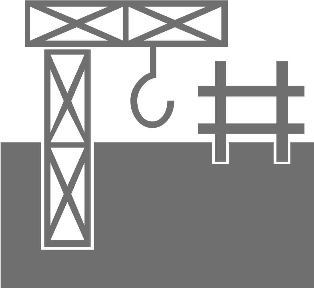 Building Site Silhouette - Vector Graphics Clipart (1103x1024), Png Download