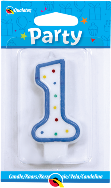 Vela 1 Azul Lunares - Candle Clipart (522x652), Png Download